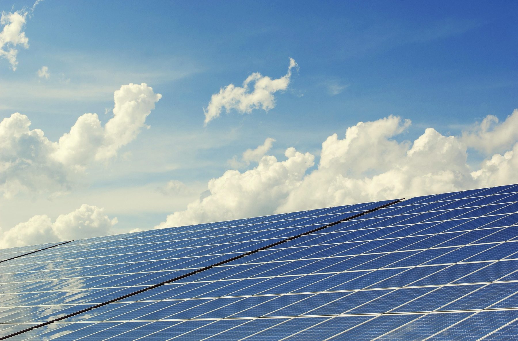 Solar array under open sky